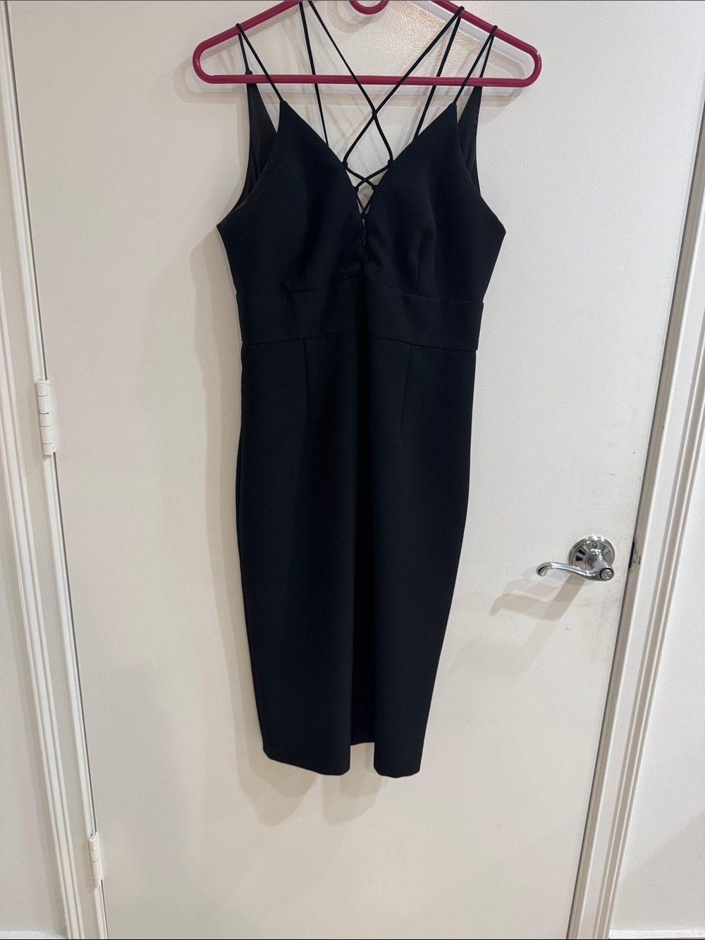 Bardot Black Crisscross Strap Midi Dress